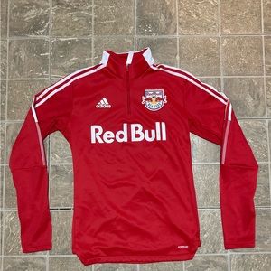 Adidas New York Red Bulls Soccer Training Top / Quarter Zip - men size medium